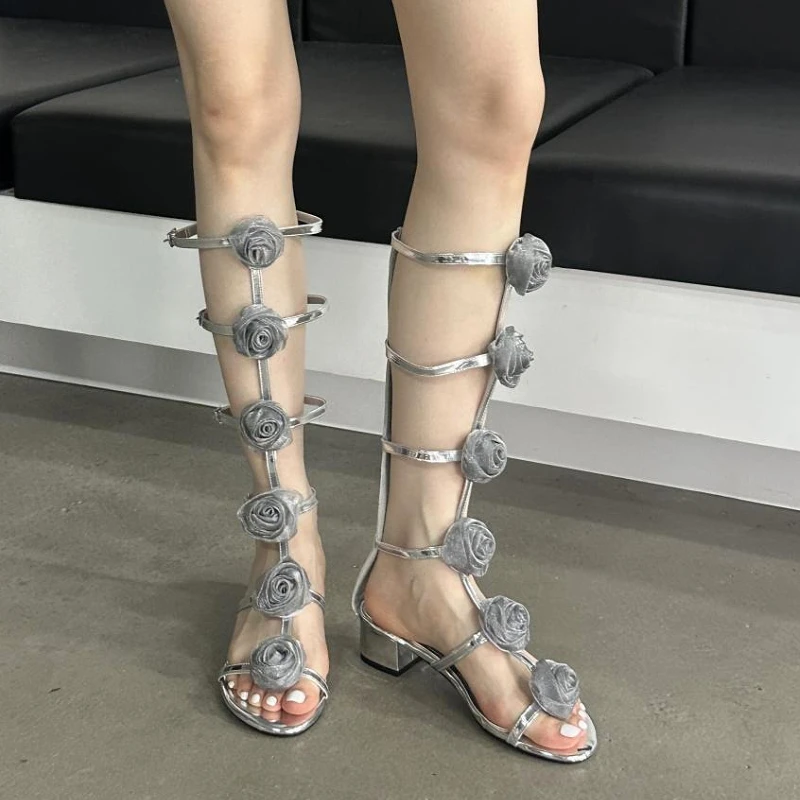 Street Fashion Female - Flower Fashion Hollow Boots Sandals Women