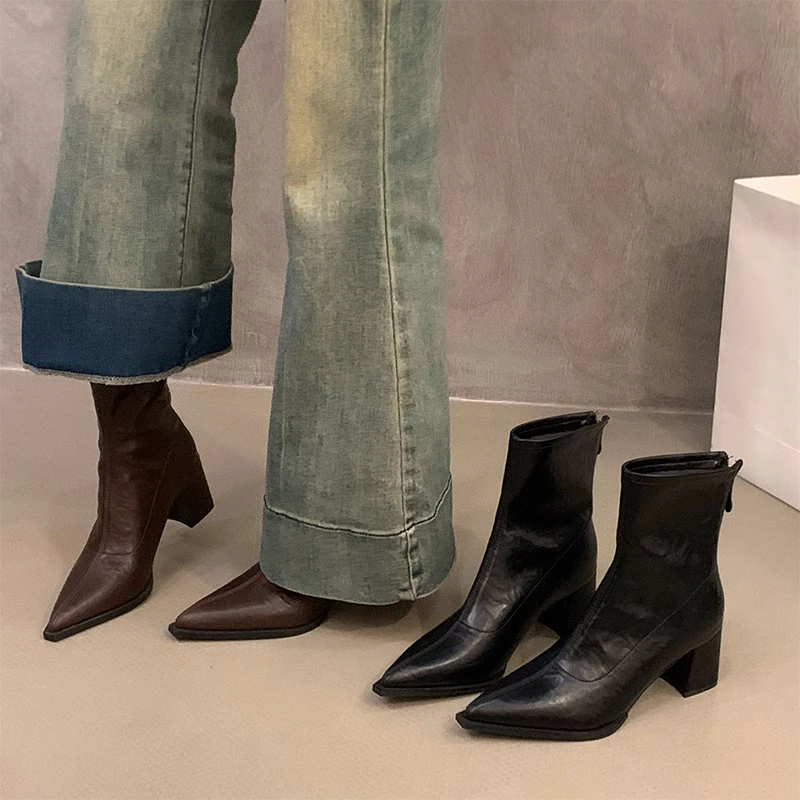 Street Fashion Rome 2025 - 2025 New Designer Vintage Women Ankle