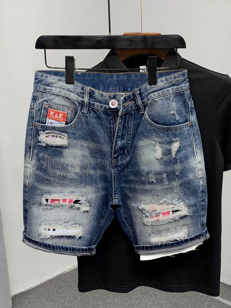 Street Fashion Clothes - 2026 Summer Ripped Straight Men Denim