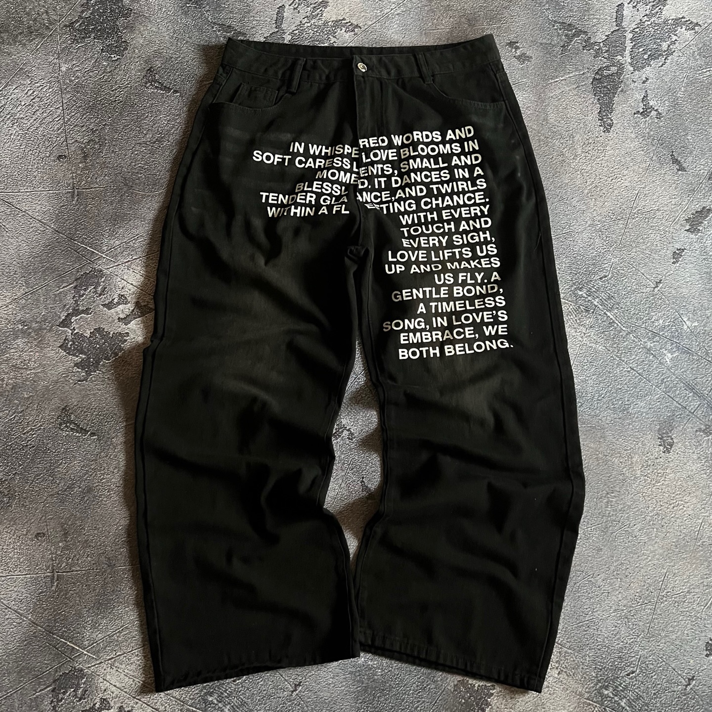 American Pattern Letter Jeans  - Street Fashion Hip Hop ulasan dan harga