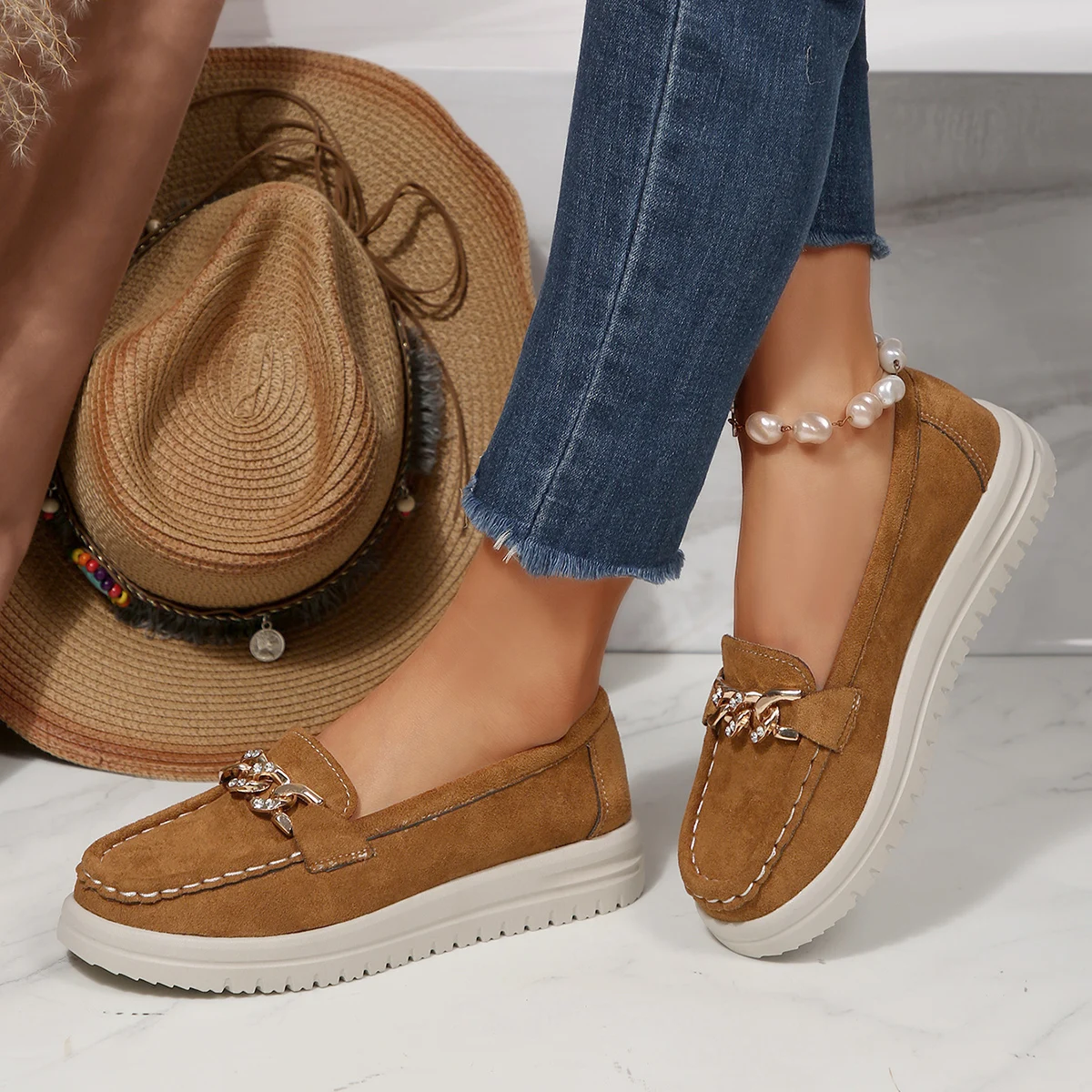 Spring Autumn Women Flats Loaf - Street Fashion Rome 2025 ulasan dan harga