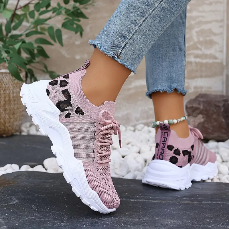 Leopard Print Knit Women's Sne - Street Fashion Walk ulasan dan harga