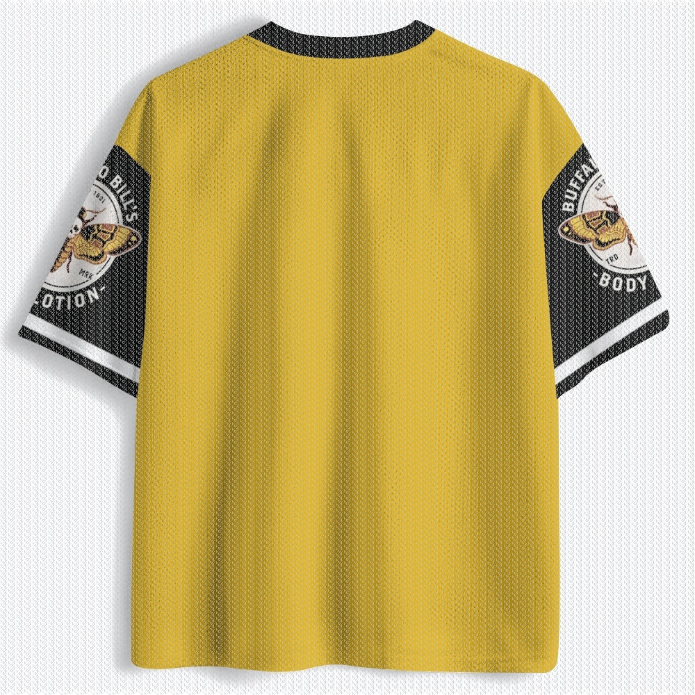V Neck Yellow Black Mesh Jerse - Street Fashion Hip Hop ulasan dan harga