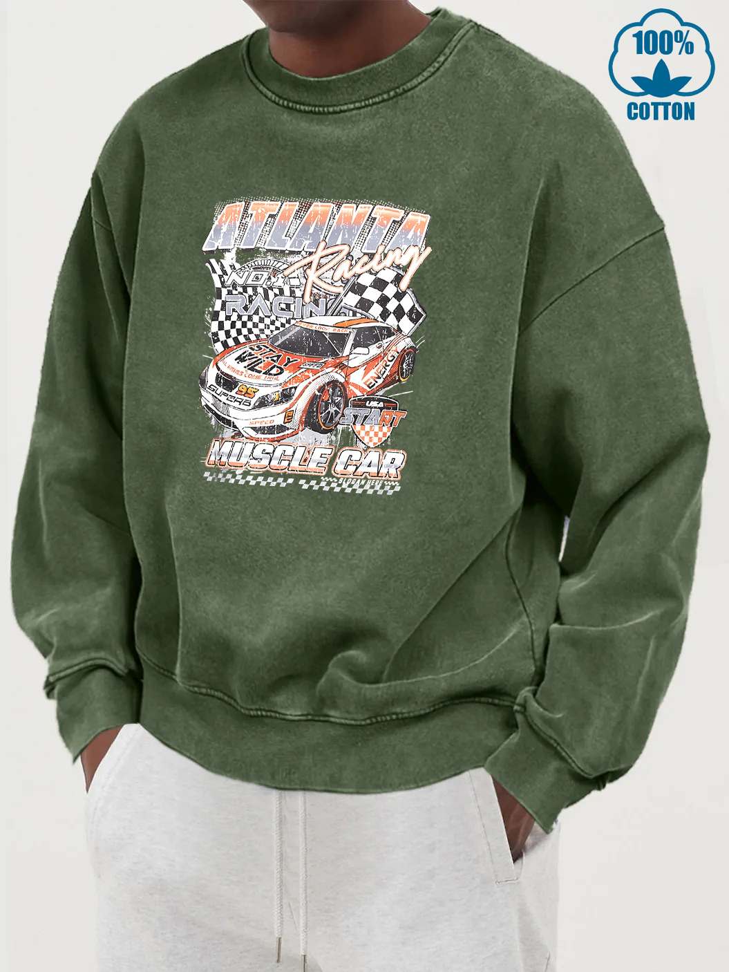 Atlanta Racing Car Print Male  - Street Fashion Atlanta ulasan dan harga