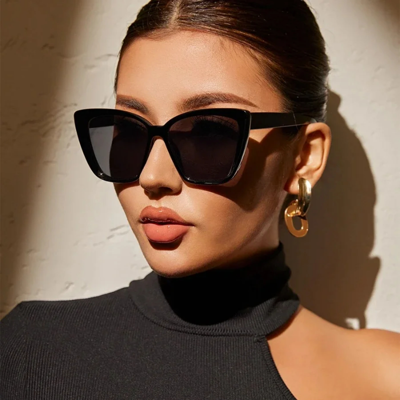 Retro Leopard Cat Eye Sunglass - Street Fashion Photoshoot ulasan dan harga