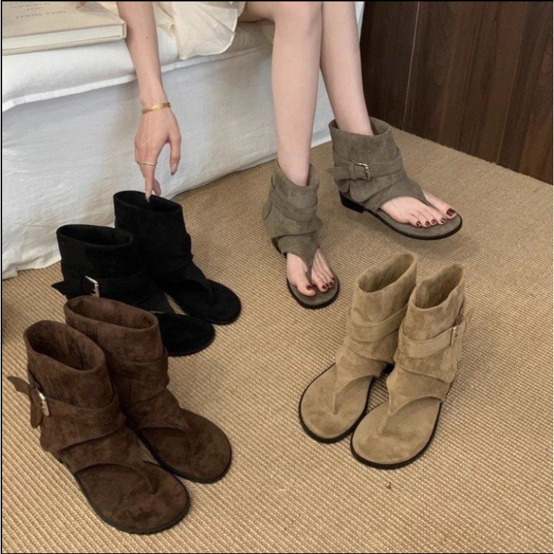 2025Spring Clip Toe Flats Sand - Street Fashion Clothes ulasan dan harga