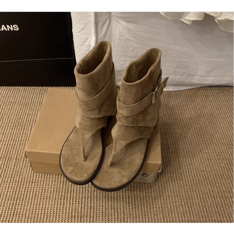 2025Spring Clip Toe Flats Sand - Street Fashion Clothes ulasan dan harga
