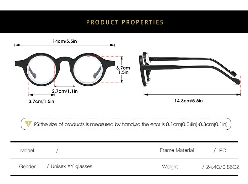 Vintage Round Two-Tone Eyeglas - Street Fashion Photoshoot ulasan dan harga