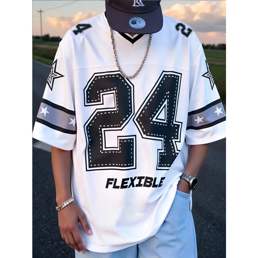 2026 Summer New Men's V-Neck T - Street Fashion Us ulasan dan harga