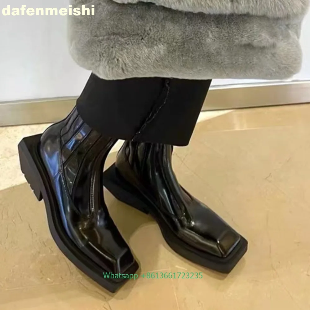 Black Patent Leather Square To - Street Fashion Rome 2025 ulasan dan harga