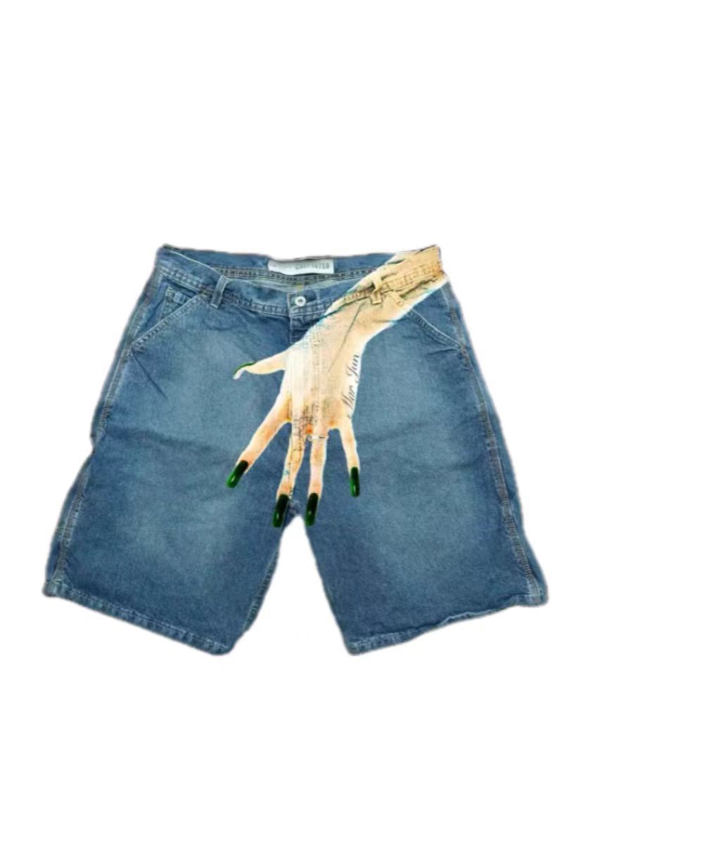 Y2K Baggy Denim Shorts vintage - Street Fashion Hip Hop ulasan dan harga
