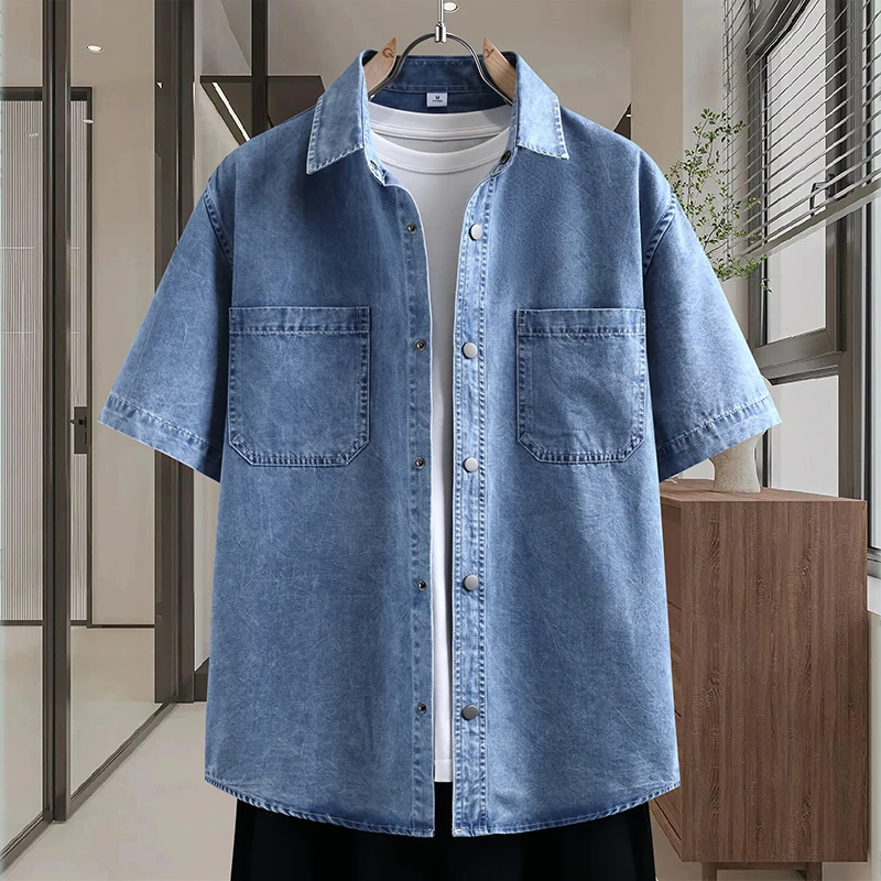 Men's Thin Denim Shirt New Sum - Street Fashion Clothes ulasan dan harga