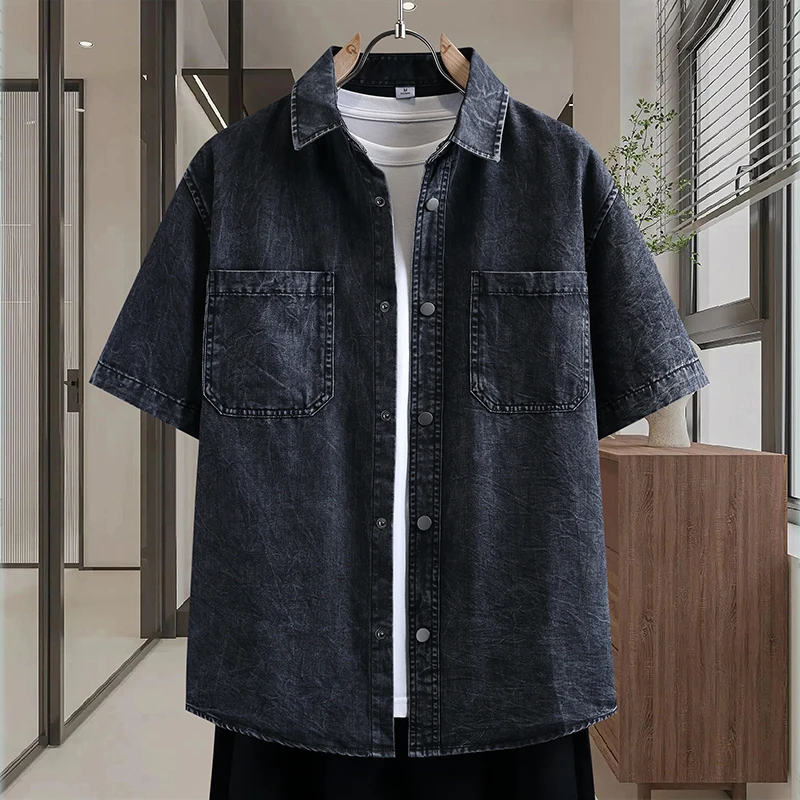 Men's Thin Denim Shirt New Sum - Street Fashion Clothes ulasan dan harga