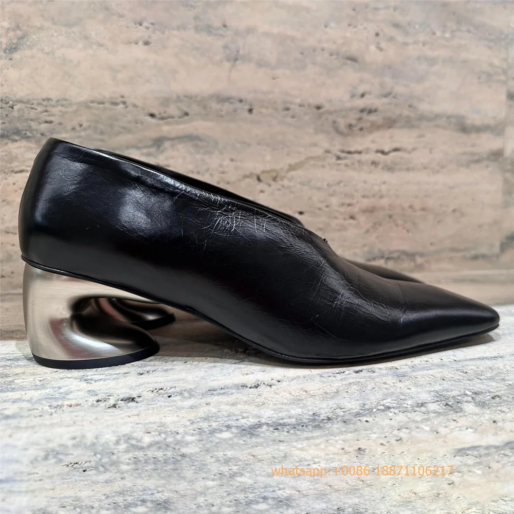 Genuine Leather Weird Heel Wom - Street Fashion Rome 2025 ulasan dan harga