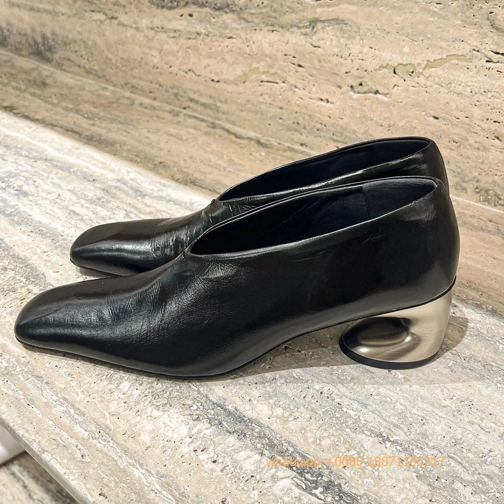 Genuine Leather Weird Heel Wom - Street Fashion Rome 2025 ulasan dan harga