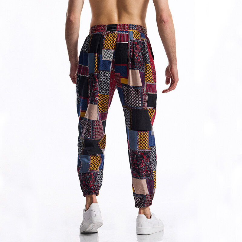 Men's Boho Tribal Print Linen  - Running Pant Jogger ulasan dan harga