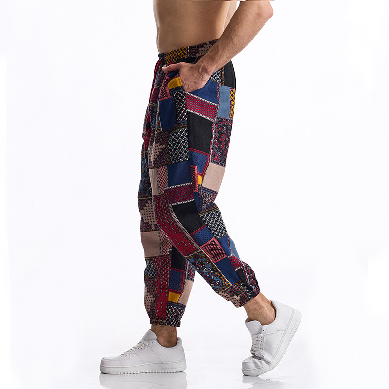 Men's Boho Tribal Print Linen  - Running Pant Jogger ulasan dan harga