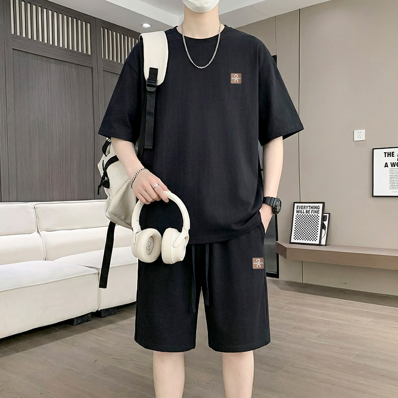 【T-Shirt + 5-Point Shorts】Men' - Street Fashion Us ulasan dan harga