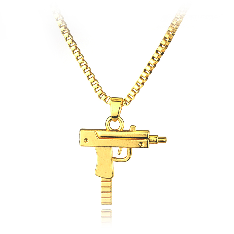 Trendy Uzi Gun Shaped Pendant  - Street Fashion Hip Hop ulasan dan harga