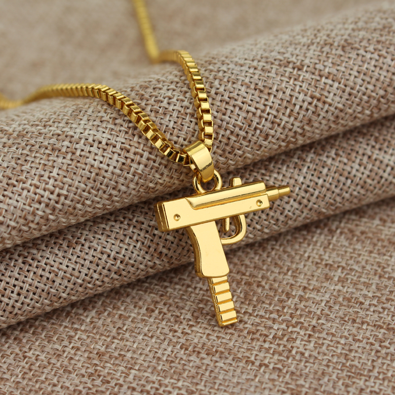 Trendy Uzi Gun Shaped Pendant  - Street Fashion Hip Hop ulasan dan harga