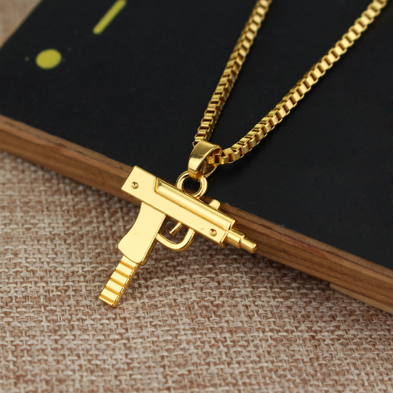 Trendy Uzi Gun Shaped Pendant  - Street Fashion Hip Hop ulasan dan harga