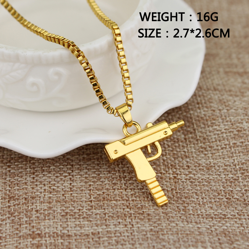 Trendy Uzi Gun Shaped Pendant  - Street Fashion Hip Hop ulasan dan harga