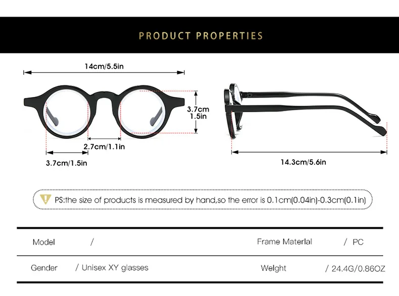 Vintage Round Two-Tone Eyeglas - Street Fashion Photoshoot ulasan dan harga