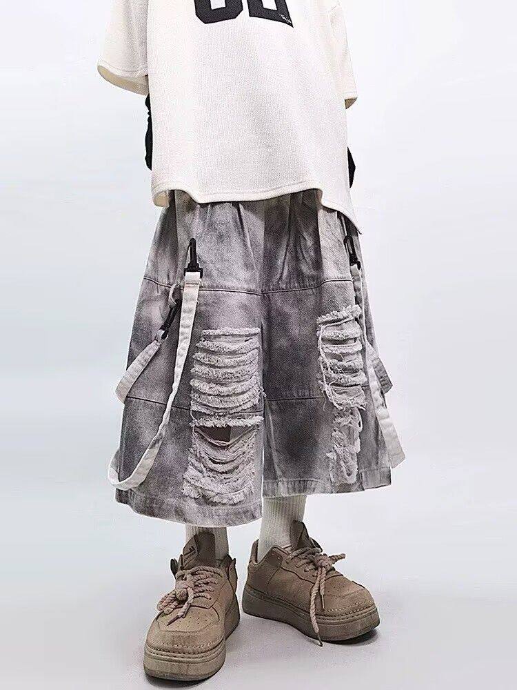Retro Hip-hop Men's Ripped Jea - Street Fashion Hip Hop ulasan dan harga